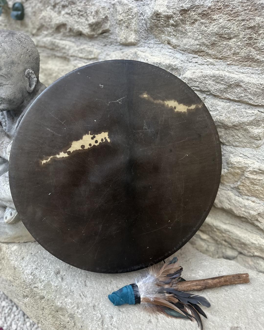 Tambour Hors des Pistes - peau de Cheval et bois de Chêne rouge 45 cm