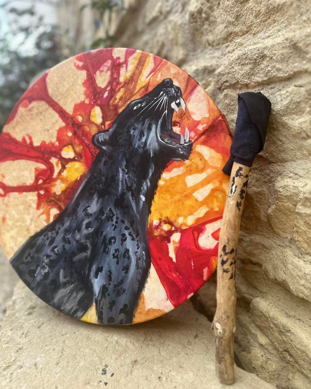 Instinct Tambour 45 cm Bouc et Noyer