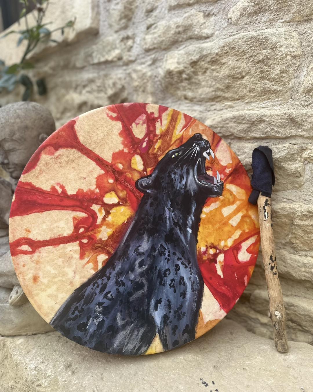Instinct Tambour 45 cm Bouc et Noyer